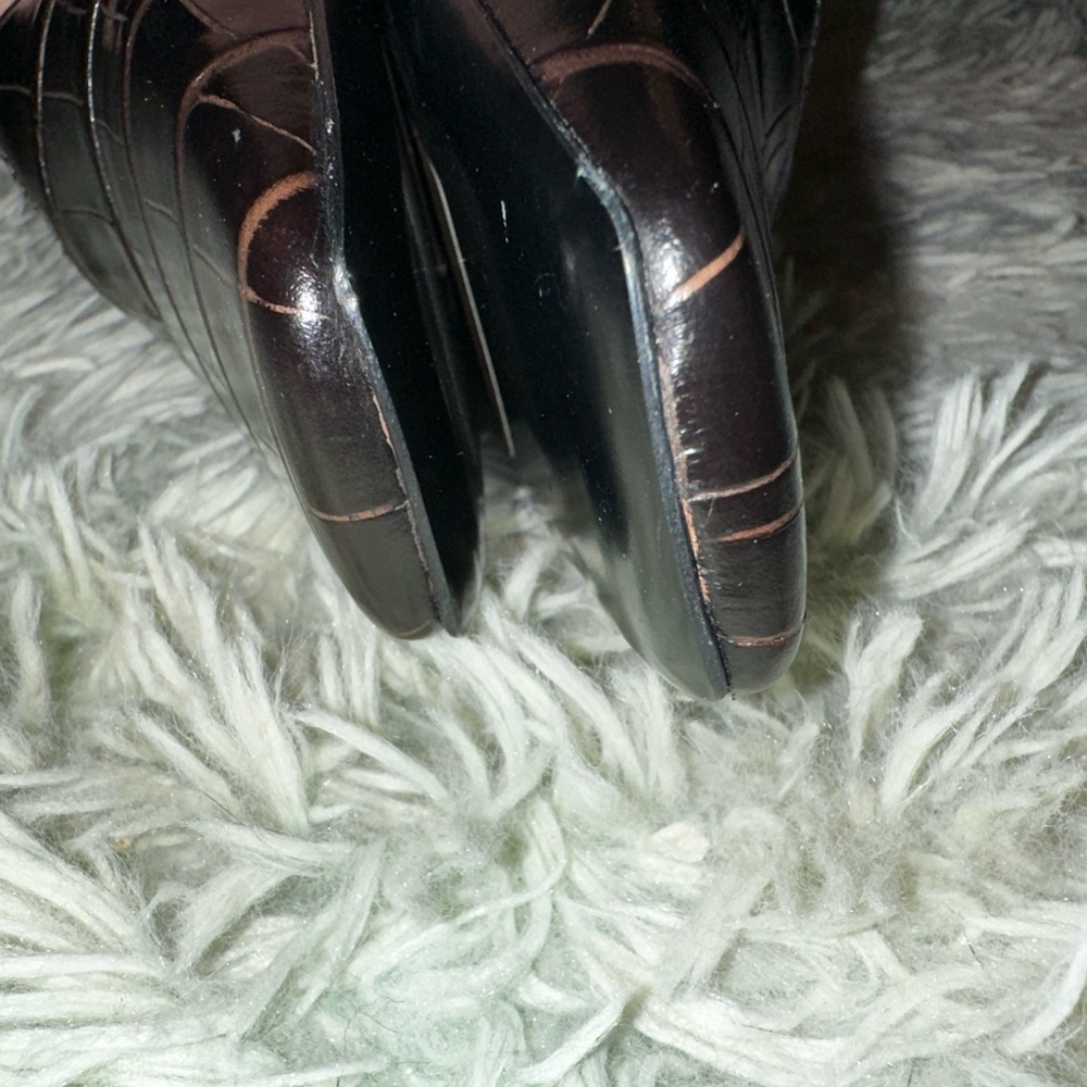 New Toteme Totême Croc Effect The Everday Pointed-Toe Leather Flats Size 37 - Picture 8 of 9